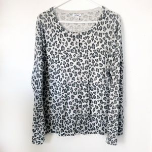 Old Navy Womens Leopard Print Gray Cardigan XXL